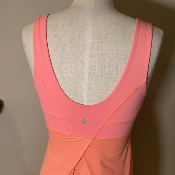 Lululemon Run Tame Me Adjustable Cinch Hem Tank Top, Coral Pink Peach, Size 8 - Picture 6 of 16